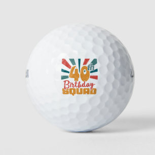 Balles De Golf 40e Anniversaire Squad Vintage Retro Funny 40 An