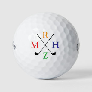 Balles De Golf 4 Couleurs Initiales ou Nom Court de Quatre Lettre