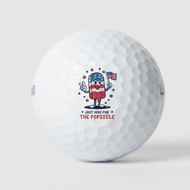 Balles De Golf 4 juillet Juste Ici Pour Le Popsicle Patriotic (Devant)