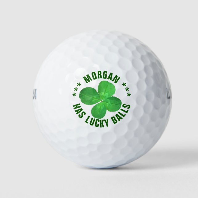 Balles De Golf 4 Shamrock de trèfle feuille drôle Personnalisé (Devant)