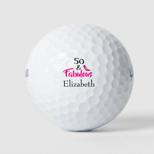Balles De Golf 50 ans et Fabuleux 50e Anniversaire Pink Stiletto (Devant)