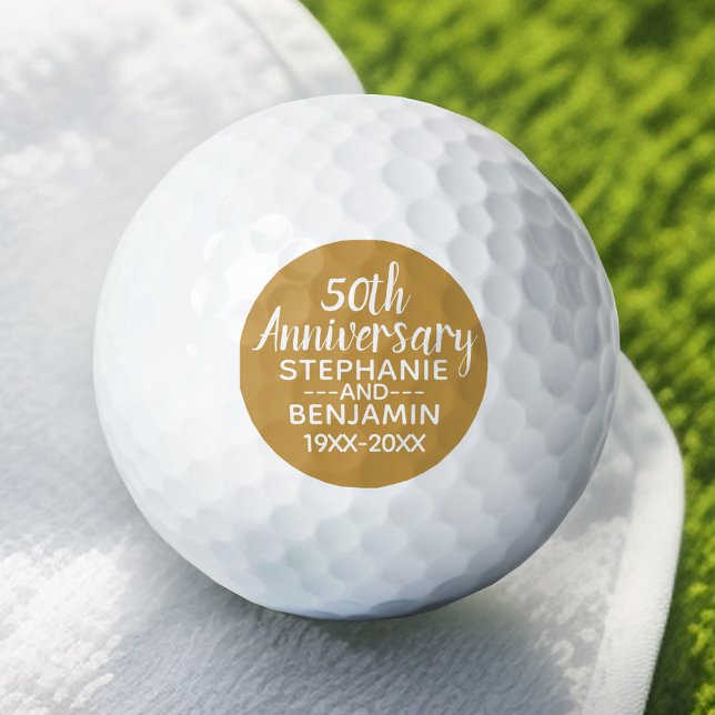 Balles De Golf 50e anniversaire du Mariage - Peut modifier la cou (Personalized Golf Ball - Add Your Monogram for a Wedding Anniversary Favor)