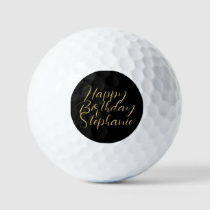 Balles De Golf 50e anniversaire Lady Golfer Black Gold Nom élégan