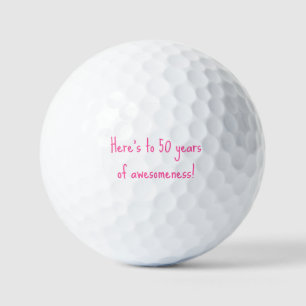 Balles De Golf 50e Anniversaire Lady Golfer Pink Citation Élégant