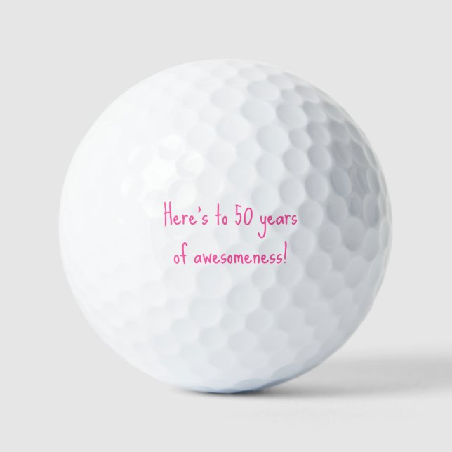 Balles De Golf 50e Anniversaire Lady Golfer Pink Citation Élégant (Recto)