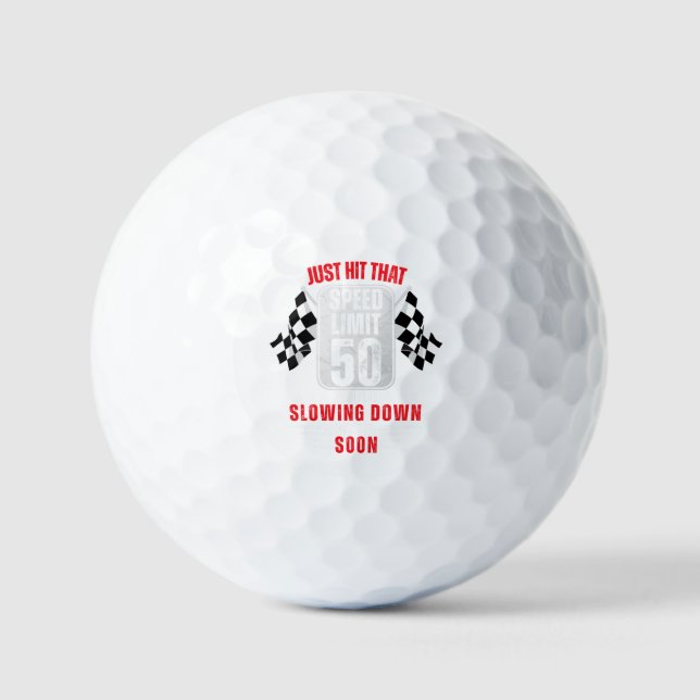 Balles De Golf 50e Anniversaire Limite de vitesse Signal 50 Ans C (Recto)