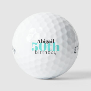 Balles De Golf 50ème titre personnalisé Turquoise Titleist Pro V1