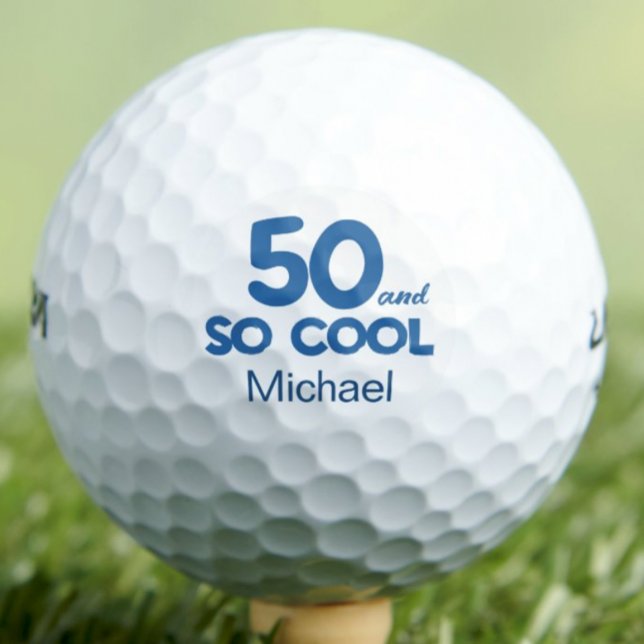 Balles De Golf 50th Birthday Classic 50 and So Cool Blue (Créateur téléchargé)