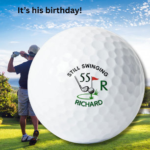 Balles De Golf 55e Anniversaire Nom de monogramme d'homme