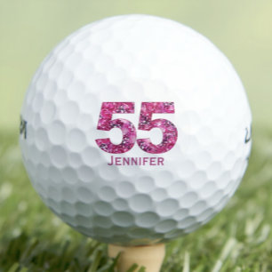 Balles De Golf 55e cadeau personnalisé pour ami - Floral 55
