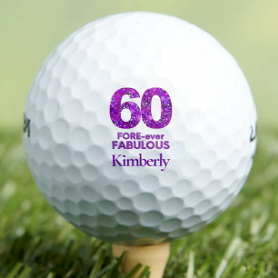 Balles De Golf 60 Fabuleux 60e anniversaire des fleurs violettes