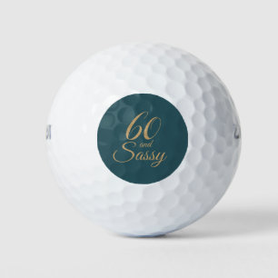 Balles De Golf 60 Sassy Dark Emerald Gold 60th Birthday Cadeau