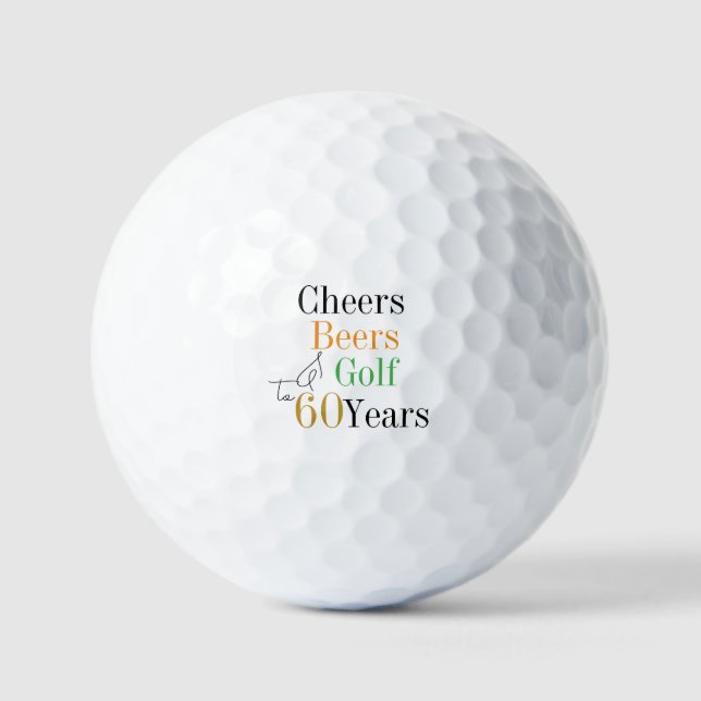 Balles De Golf 60e anniversaire Golf Cheers and Beers (Recto)
