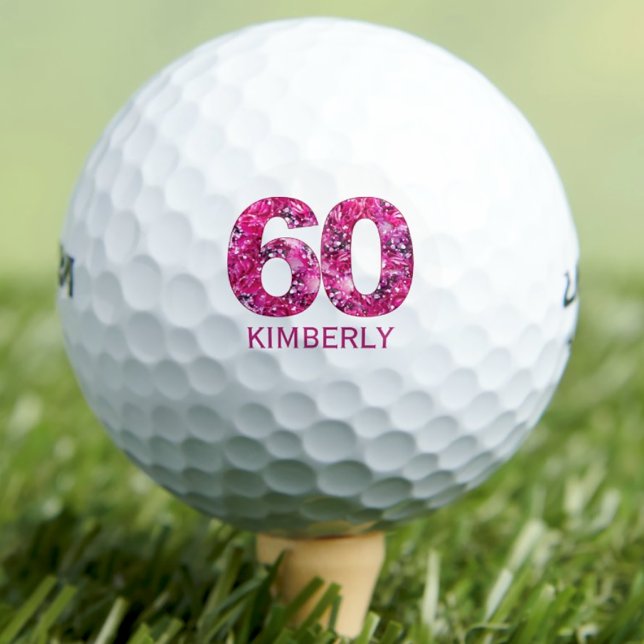 Balles de golf 60e anniversaire modernes initiales (Créateur téléchargé)