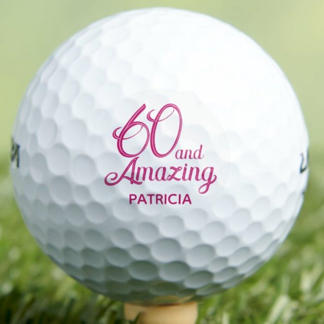 Balles De Golf 60ème Cadeau pour grand-mère écriture rose Incroya (Créateur téléchargé)