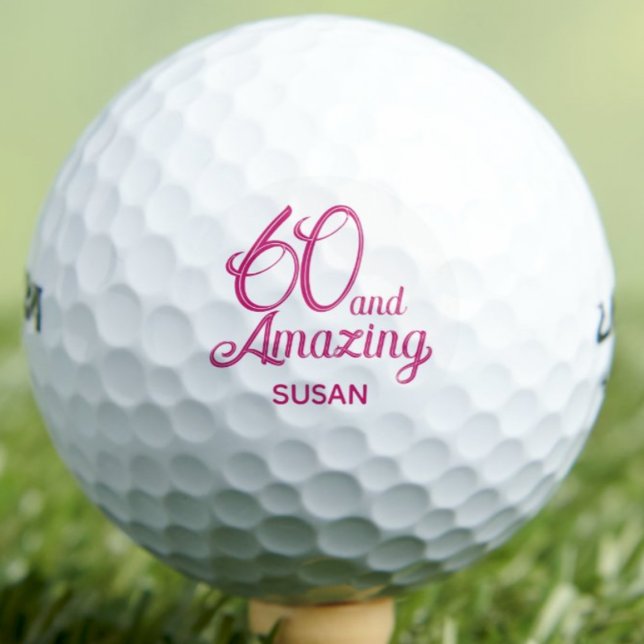 Balles De Golf 60ème Cadeau pour Maman Rose Script Incroyable (Créateur téléchargé)