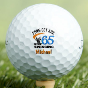 Balles De Golf 65e Anniversaire Golf Balls Funny Cadeau Bleu - 12