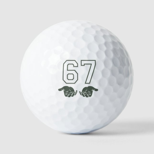 Balles De Golf 67 Main Drôle Six Sept Mème Génération Alpha  (Recto)