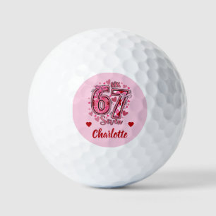 Balles De Golf 6 7 Six Seven Meme Tendance Filles Rose Nom