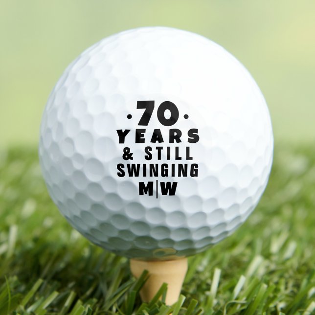 Balles De Golf 70e anniversaire monogramme drôle (70th Birthday Funny Monogrammed Golf Balls)