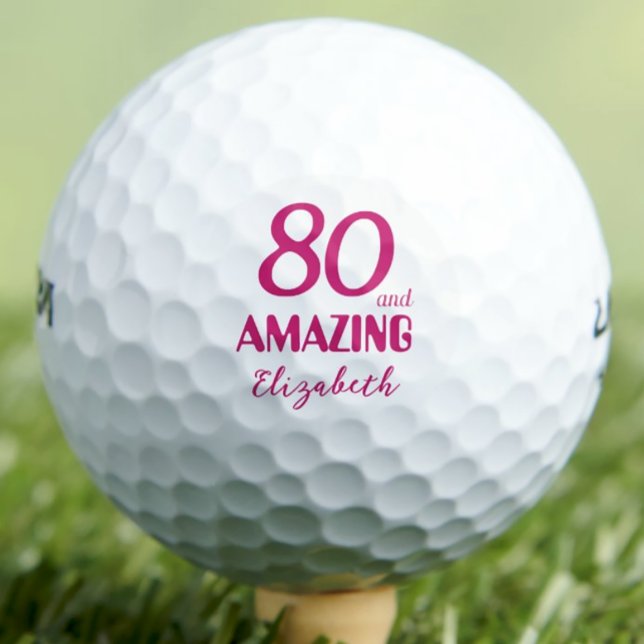 Balles De Golf 80 et cadeau maman Extraordinaire - Pink 80e anniv (Créateur téléchargé)