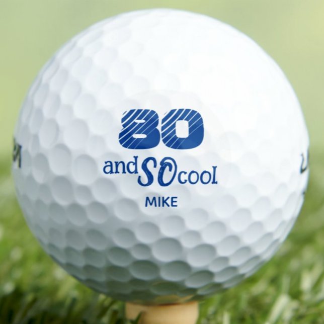 Balles De Golf 80e anniversaire Ami cadeau - Cool bleu 80 ans (Créateur téléchargé)