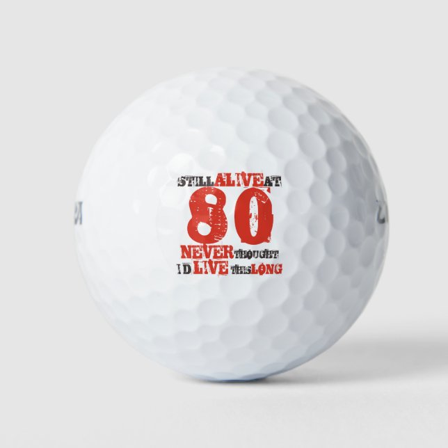Balles De Golf 80e anniversaire Attitude Humour (Devant)