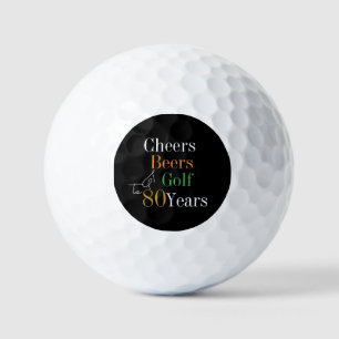 Balles De Golf 80e anniversaire Golf Cheers and Beers Black and G