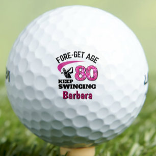 Balles De Golf 80e anniversaire personnalisé - Rose Fore-get Age