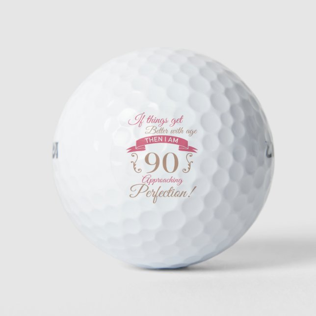 Balles De Golf 90e anniversaire mieux avec l'âge (Devant)