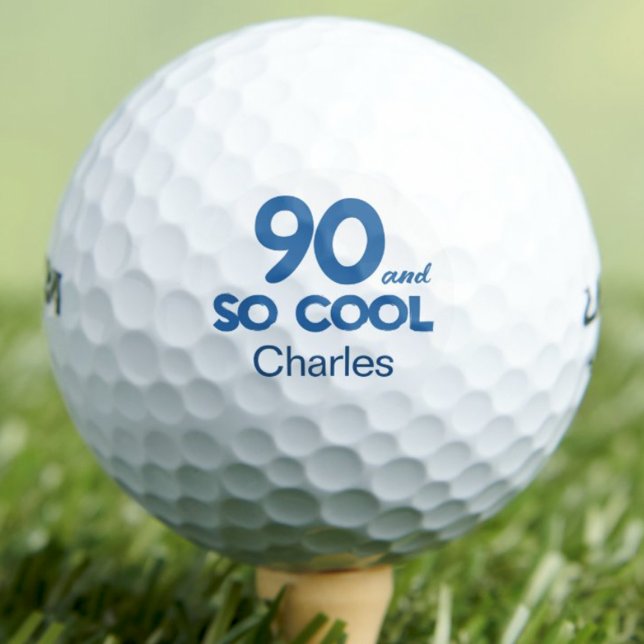 Balles De Golf 90th Birthday Classic 90 and So Cool Blue (Créateur téléchargé)