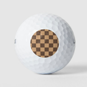 Balles De Golf À damiers vintage dans les bruns chauds
