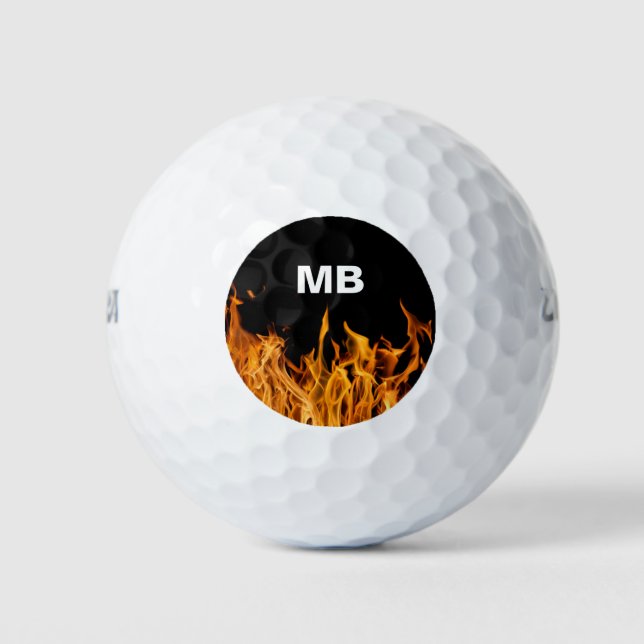 Balles de golf à monogramme Flames pour hommes (Devant)