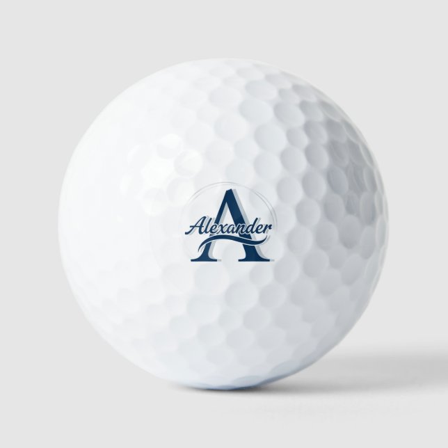 Balles de golf à monogramme personnalisé avec Alex (Recto)