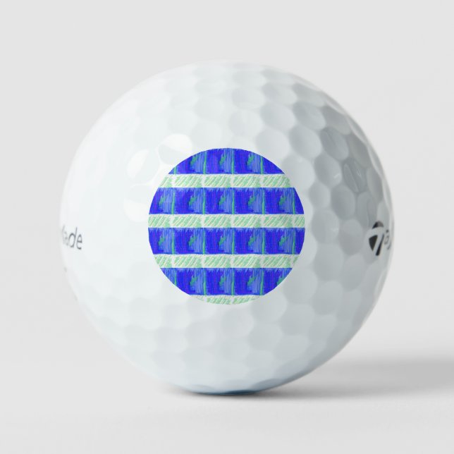 Balles de golf à thème nautique bleu (Recto)