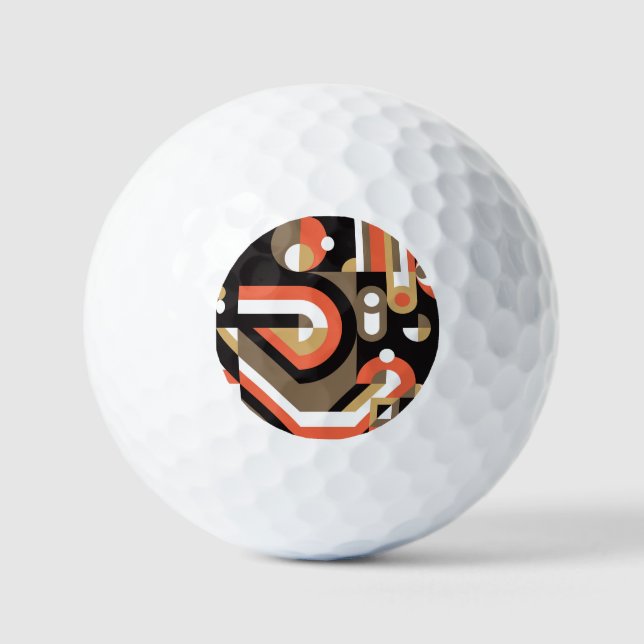 Balles De Golf Abstrait géométrique : Conception futuriste de l'o (Recto)