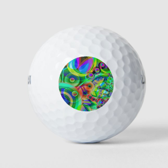 Balles De Golf Abstrait psychédélique rétro (Devant)