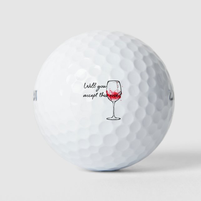 Balles De Golf Accepterez-Vous Cette Proposition de Rose Charmant (Devant)
