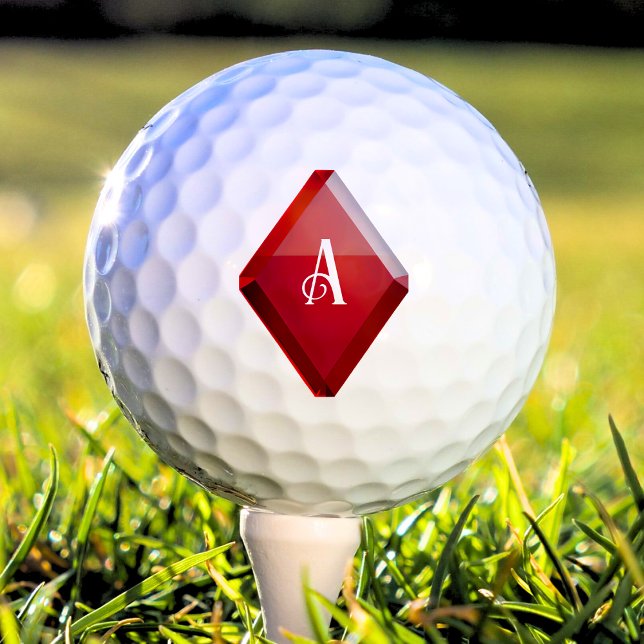 Balles De Golf Ace de Diamonds Red Casino Deck de cartes de jeu (ace of diamonds golf ball)
