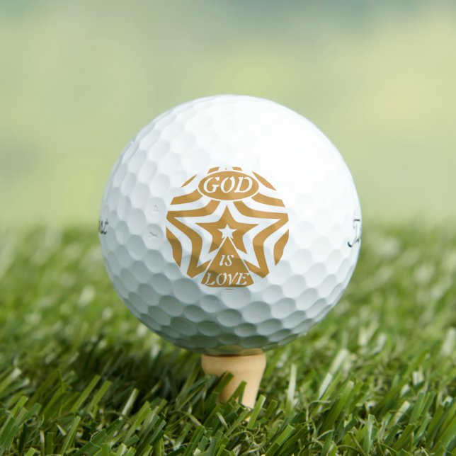 Balles De Golf Achempong God Is Love Star Aztec Gold & Black   (T-shirt Insitu)
