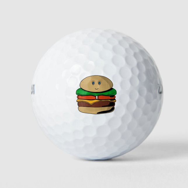 Balles De Golf Adorable Burger mignon Hamburger Kawaii (Devant)