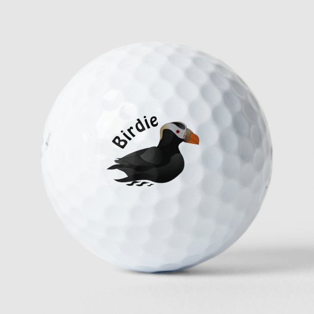 Balles De Golf Adorable Crested Puffin Cartoon Natation (Devant)
