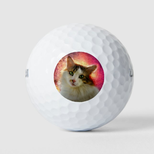 Balles De Golf Adorable Cute Calico Chat (Devant)