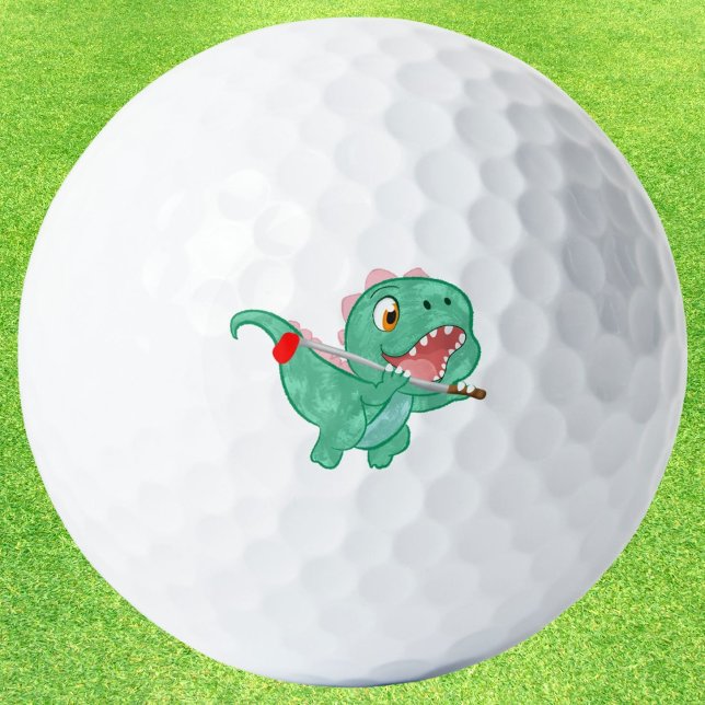 Balles De Golf Adorable Dinosaure Flying Avec Golf Club (Créateur téléchargé)