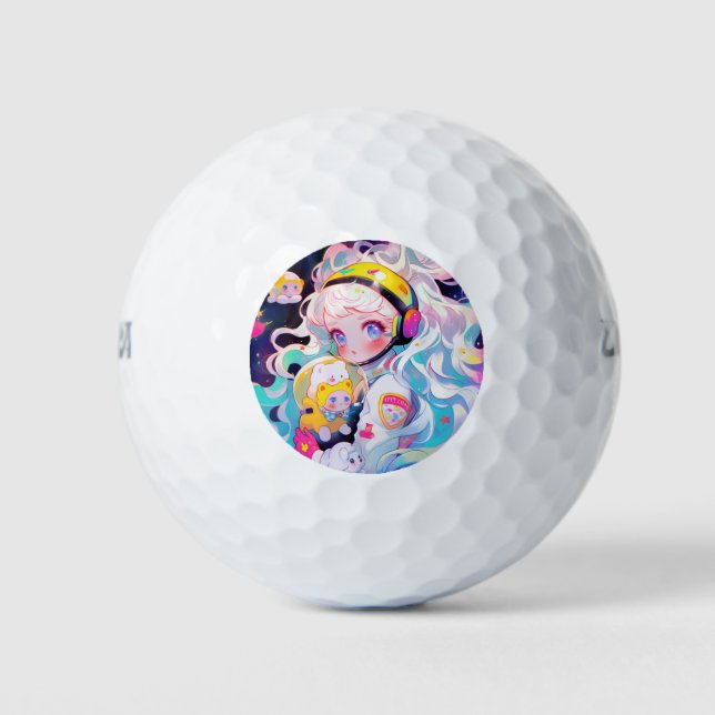 Balles De Golf Adorable Kawaii Anime Girl in Space (Devant)