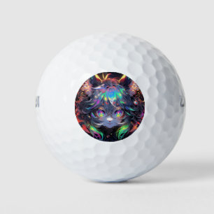 Balles De Golf Adorable Rainbow Catgirl Furry Anime
