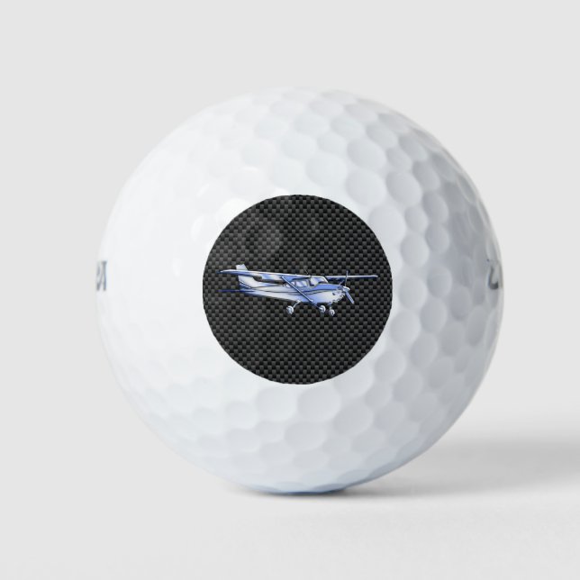 Balles De Golf Aéronef Chrome Comme Cessna Black Carbon Fibres (Devant)
