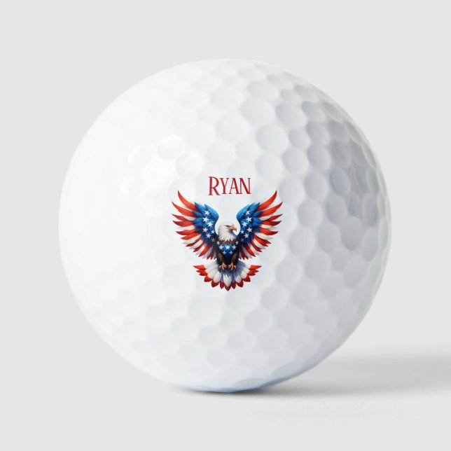 Balles De Golf Aigle américain patriotique (Recto)