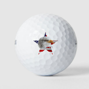 Balles De Golf Aigle Impressionnant, Drapeau Américain, Patriotiq