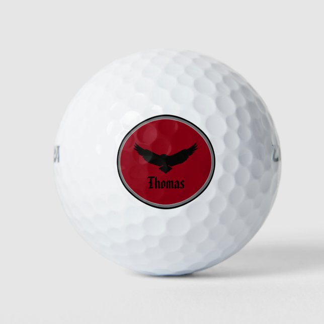 Balles De Golf Aigle simple propre gris foncé profond personnalis (Devant)